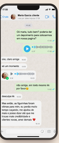 Depoimento de Maria Garcia enviado pelo WhatsApp